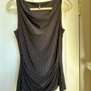 White House Black Market Black Tank with Sparkly Silver Dots